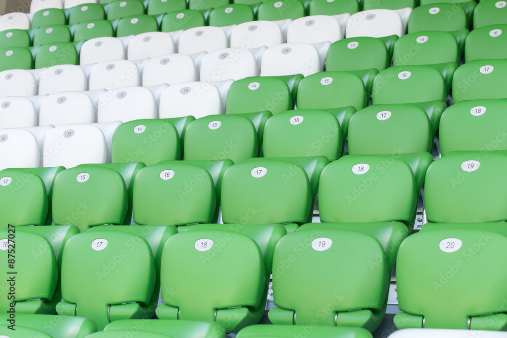 plastic green and white seats on football stadium plastic green and white seats on football stadium