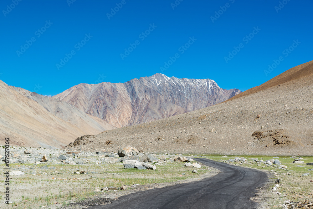 Road to Pangong Lake in Ladakh,India.