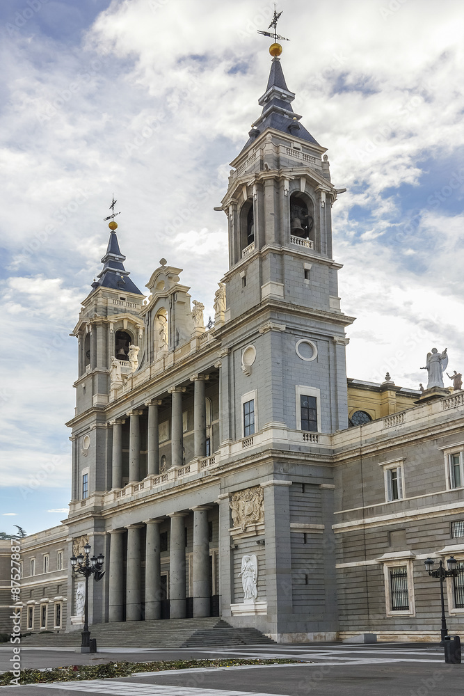 Santa Maria la Real de La Almudena cathedral in Madrid, Spain.