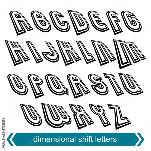 Dimensional move font, vect...