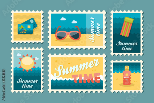 Summertime stamp set flat