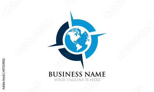 Global Compass Navigation Logo Template