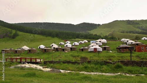 Mongolian Yurts camp near Ullanbaator in Mongolia