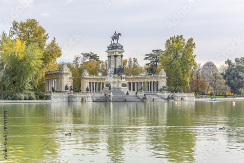 King Alfonso XII Monument (1922) in Retiro Park, Madrid. Spain.