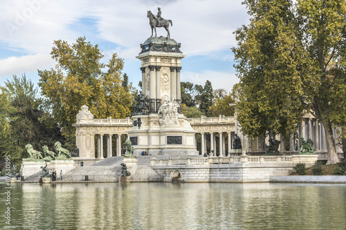 King Alfonso XII Monument (1922) in Retiro Park, Madrid. Spain.