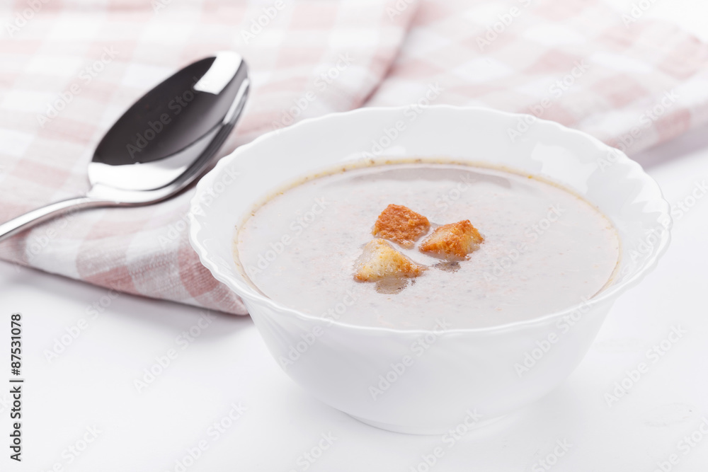 Mushrooms cream soup with agaric Mushrooms cream soup with agaric