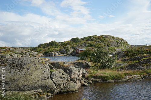 Granitfelsen vor der Insel Marstrand in Bohuslän, Schweden