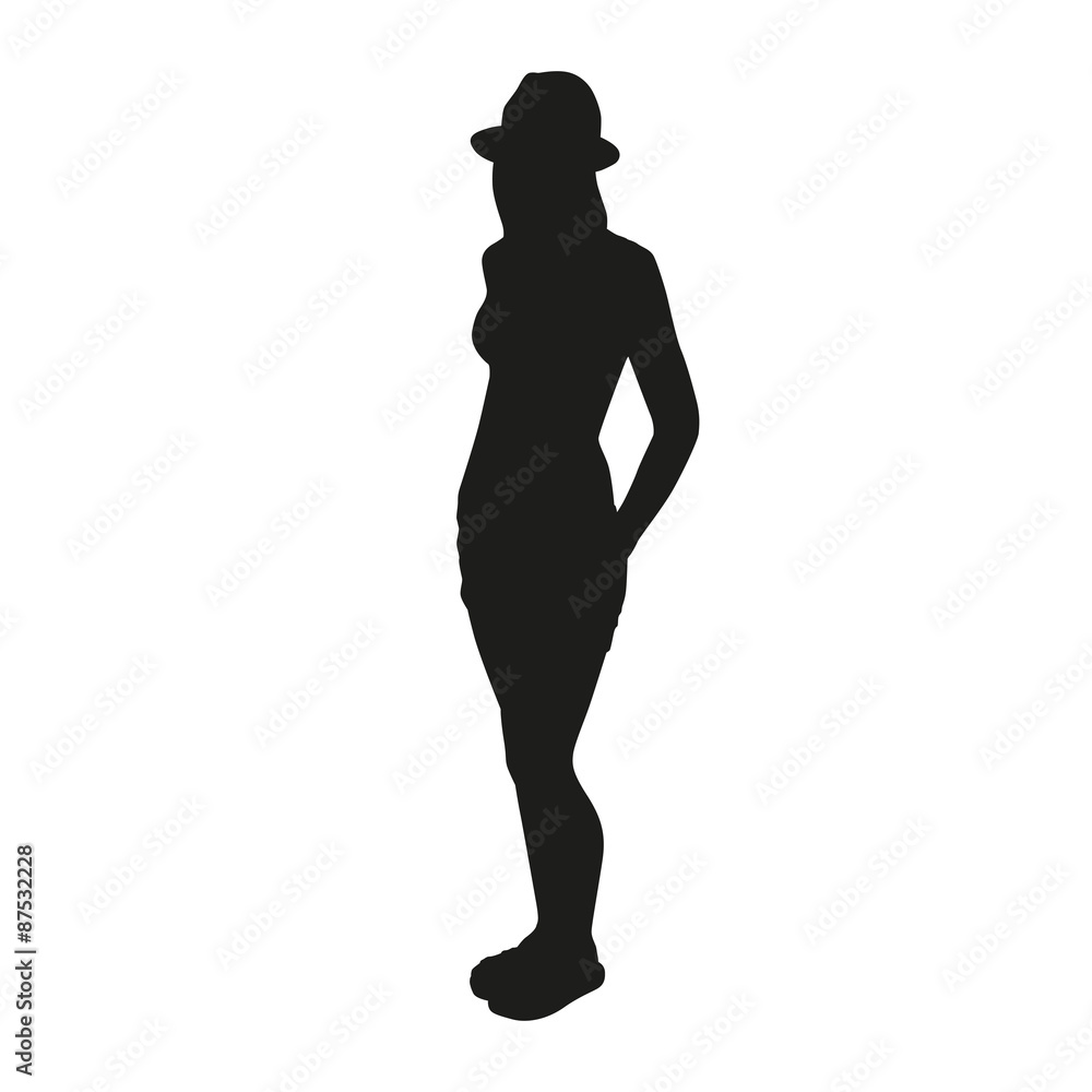Young traveling woman with hat in summer Young traveling woman with hat in summer