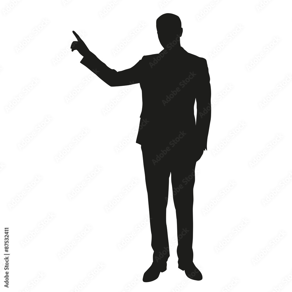 Premium Vector  Businessman standing making be quiet