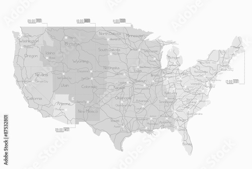 Railway map of United States