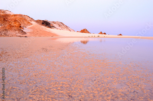 Yemen. Socotra island. Detwah Lagoon at sunrise photo