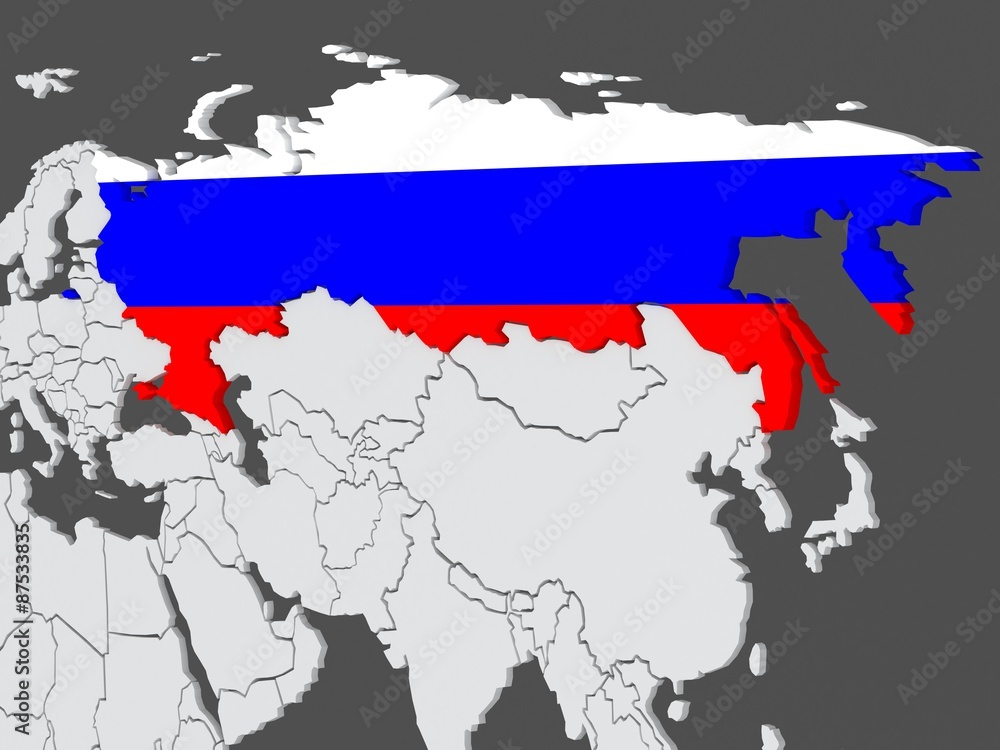 Fototapeta premium Map of worlds. Russia.