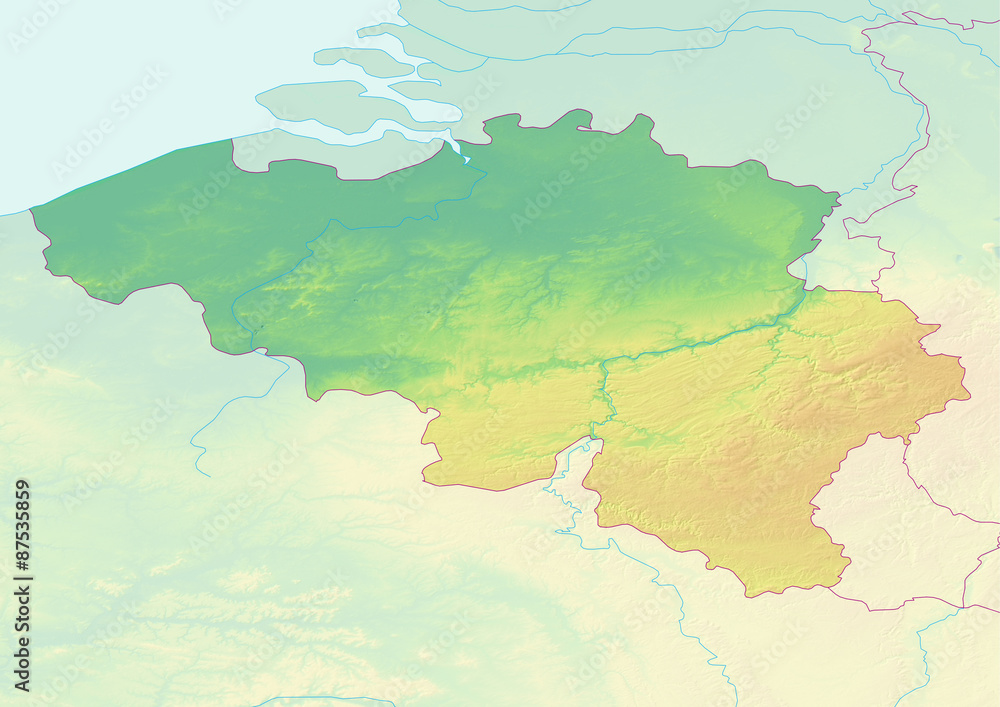 Karte von Belgien ohne Beschriftung
