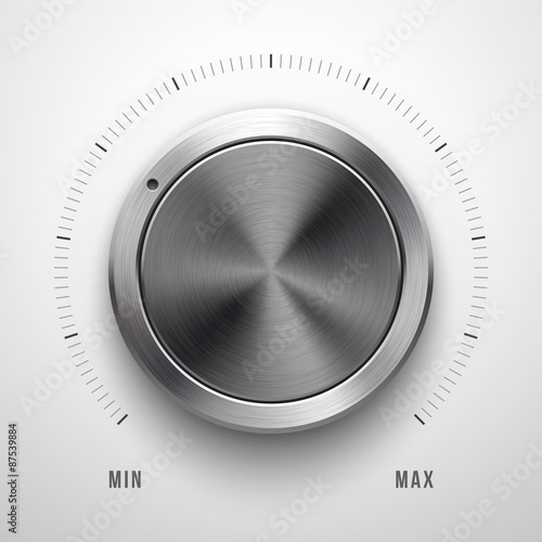 Abstract Technology Volume Knob with Metal Texture
