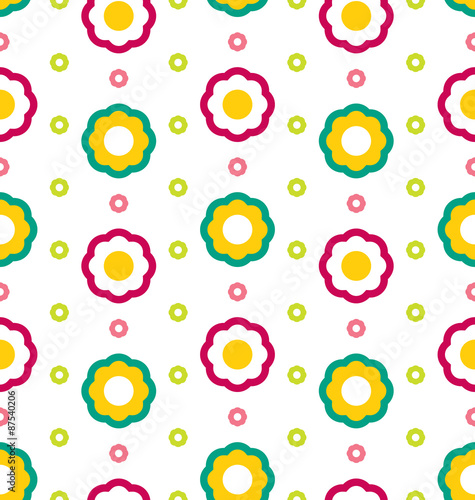 Illustration Seamless Texture with Flowers, Beautiful Kid Patter