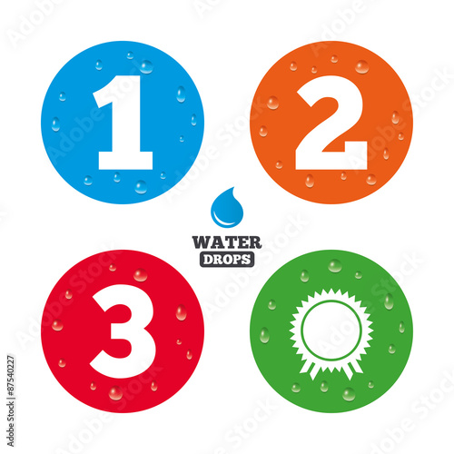 First, second and third place icons. Award medal