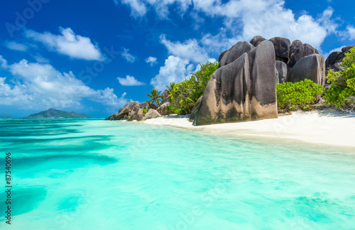 Tropical Paradise - Anse Source d'Argent - Beach on island La Digue in Seychelles