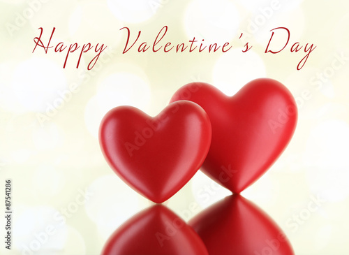 Wallpaper Mural Red hearts on light background Torontodigital.ca