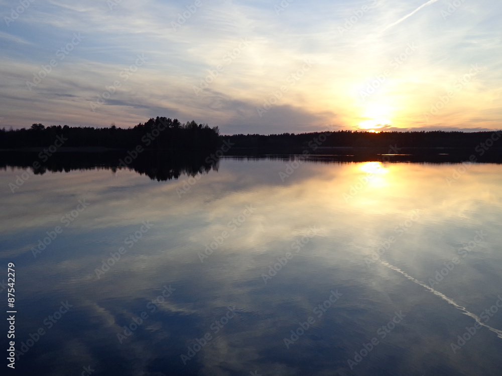 Summer sunset on the lake