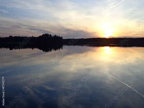 Summer sunset on the lake