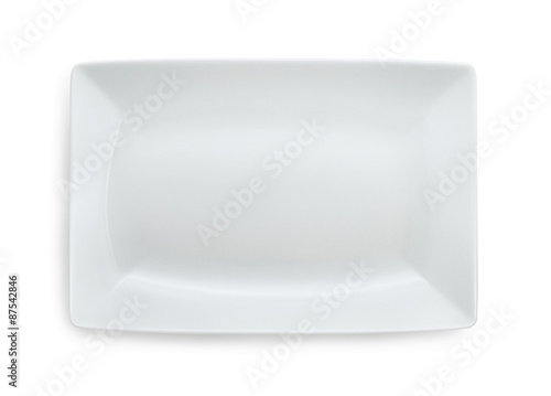 White empty rectangular plate