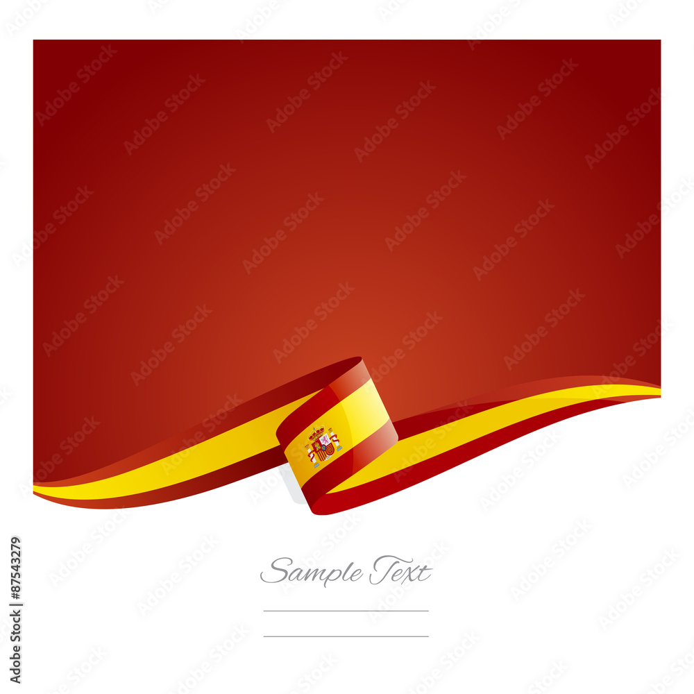 New abstract Spanish flag ribbon - obrazy, fototapety, plakaty 