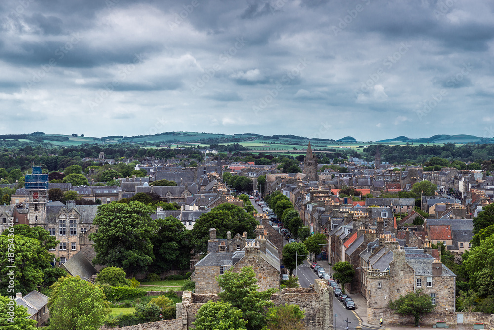 St Andrews city view from cathedral tower. Scotland