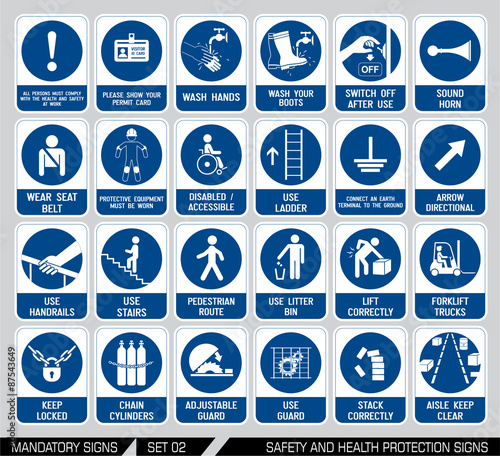 Set of safety and health protection signs. © Dejan Jovanovic