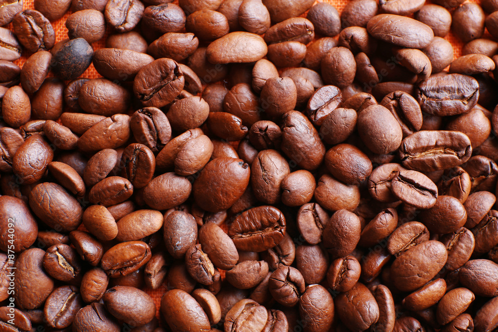 Pile of coffee beans, closeup Pile of coffee beans, closeup
