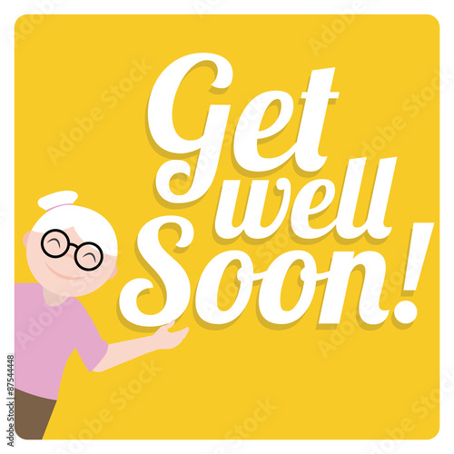 get well soon over color background