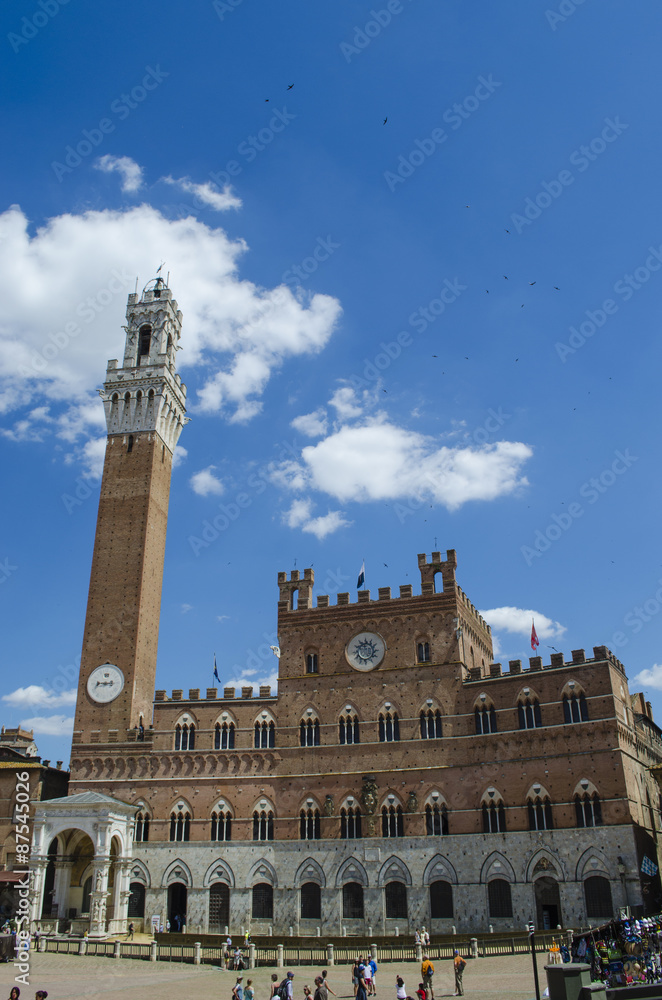 Siena and the traditional horse race in the famous Palio