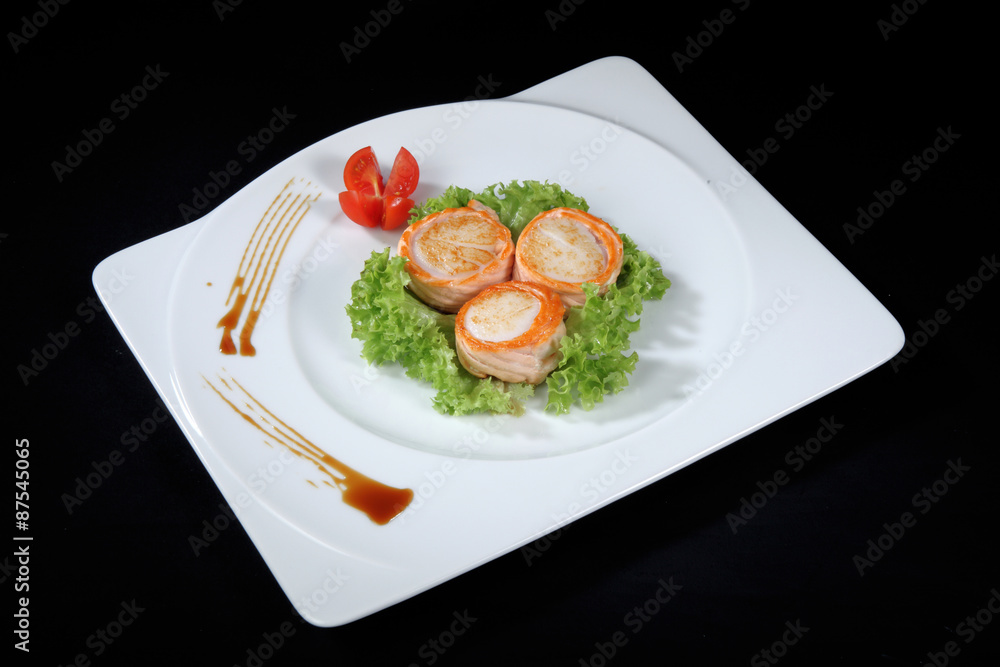scallop dish with vegetables scallop dish with vegetables