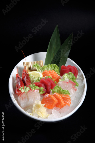 round plate of sashimi