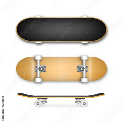 Realistic skateboard vector