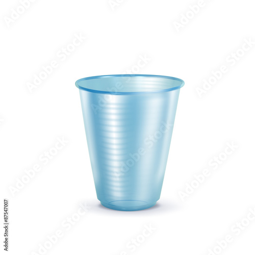 Plastic Cup. Concept with green arrows from the grass. Recycling concept. Isolated on white