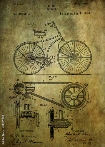 Bicycle patent from 1890
