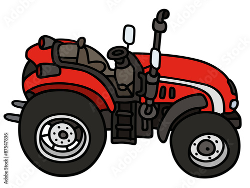 Red tractor / hand drawing, not a real type