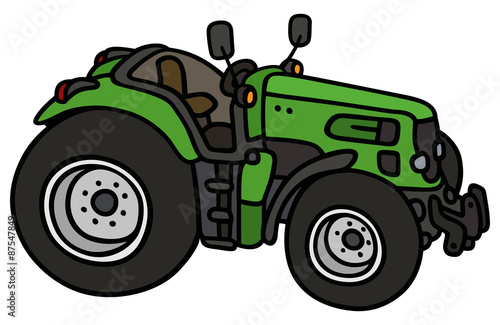 Green tractor / hand drawing, not a real type