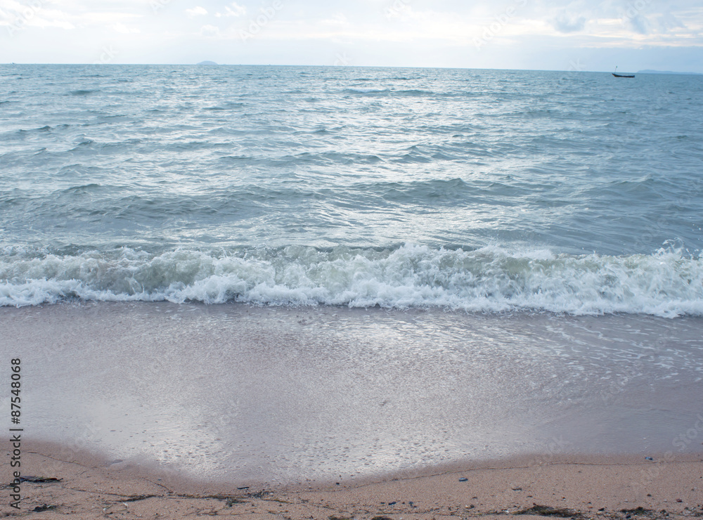 Sea waves wash ashore