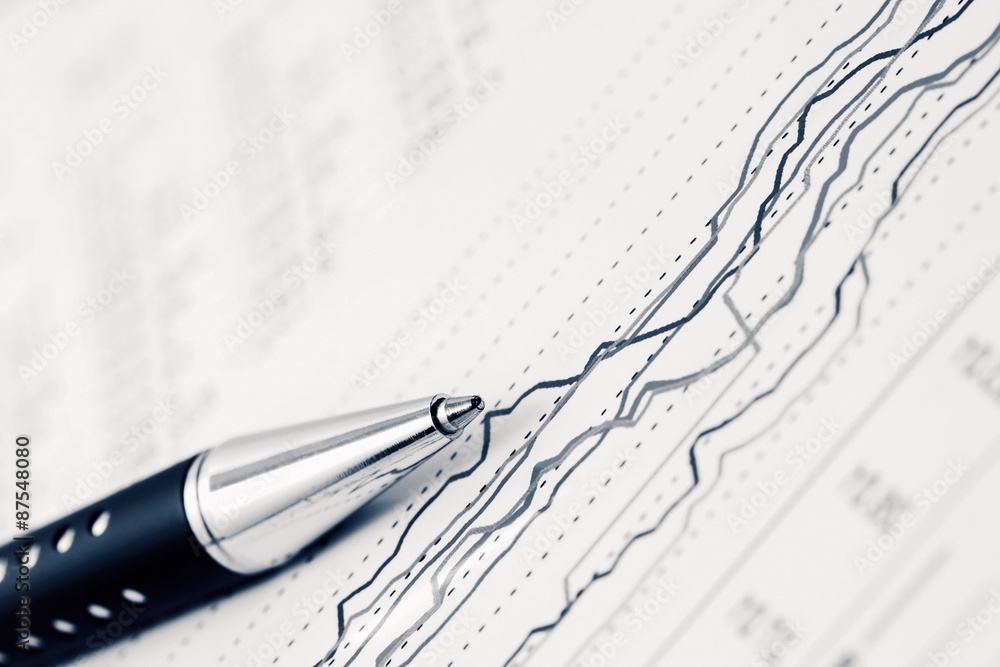 Fototapeta premium Financial graphs and charts