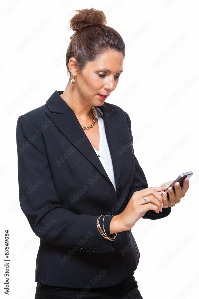 Businesswoman Calling Someone on Mobile Phone Businesswoman Calling Someone on Mobile Phone