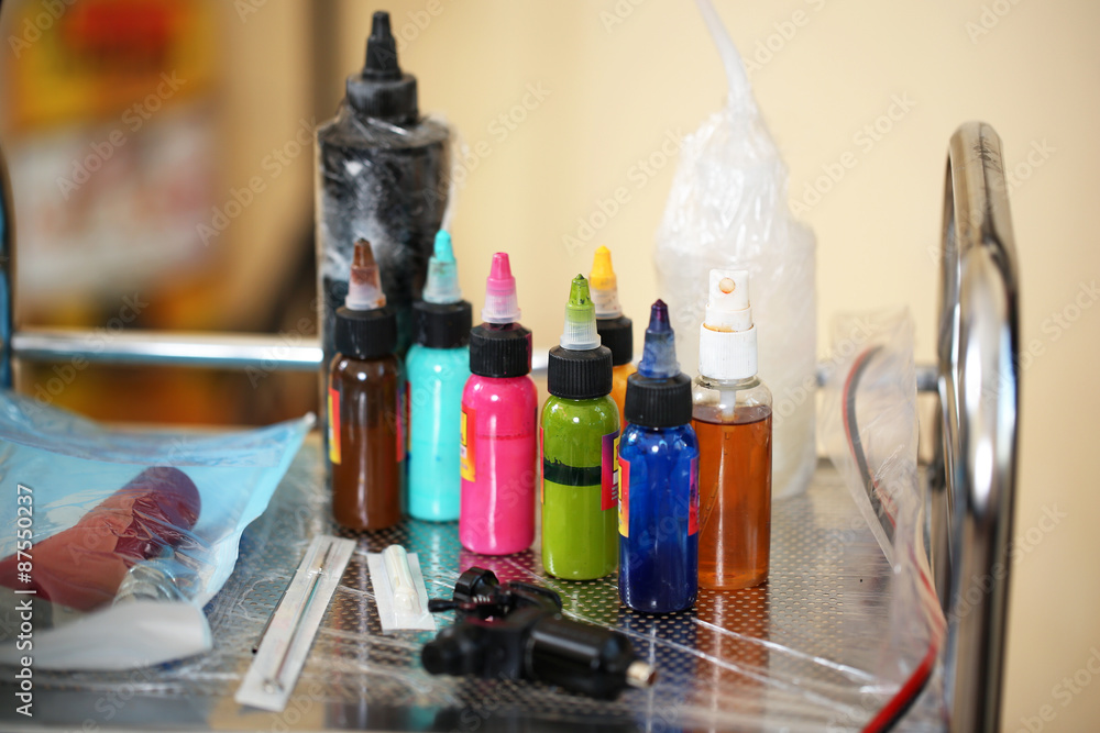 Work place of tattoo master Work place of tattoo master