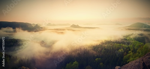 Fotografie Landscape misty panorama