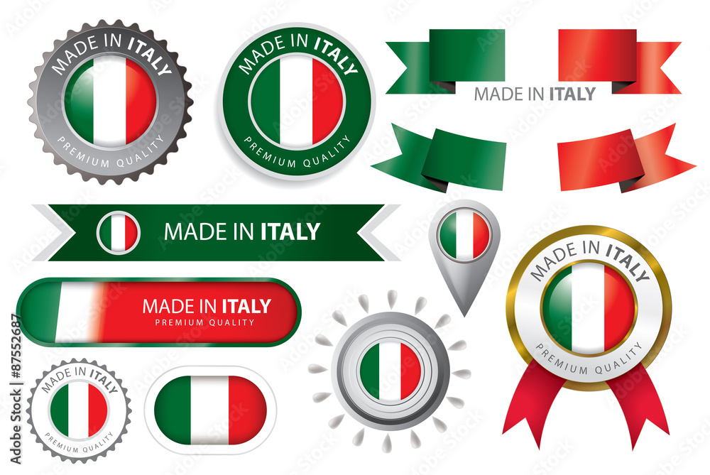Premium Vector  Made in italy badge and icon with flag. vector illustration