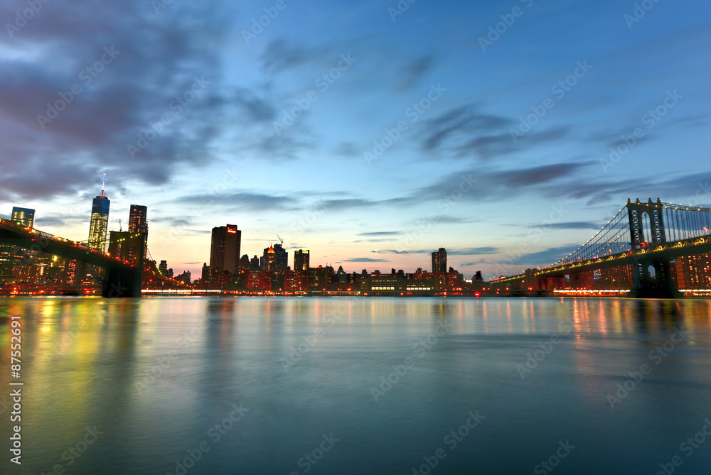 Naklejka premium Brooklyn Bridge and Manhattan View