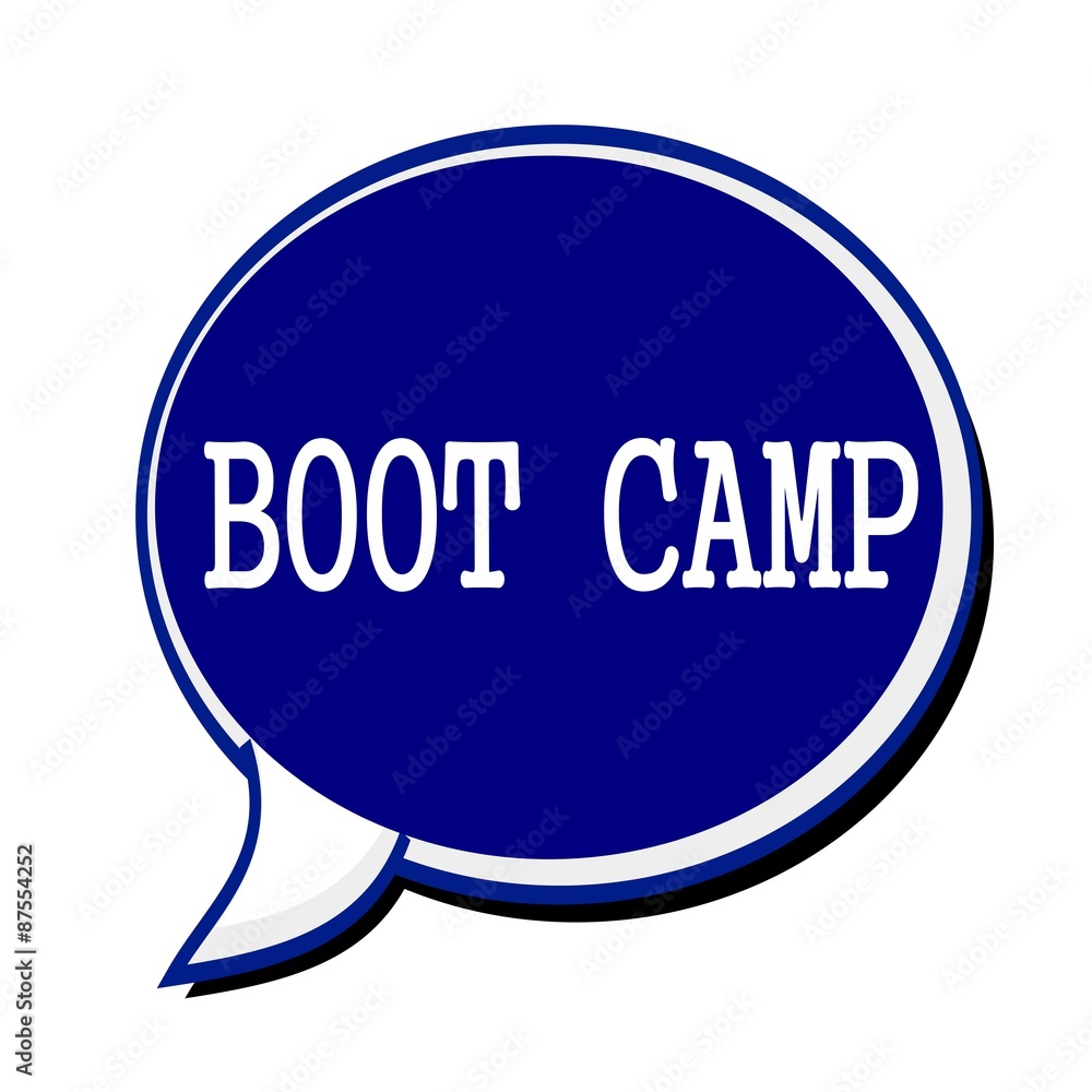 Boot camp white stamp text on blueblack Speech Bubble Boot camp white stamp text on blueblack Speech Bubble