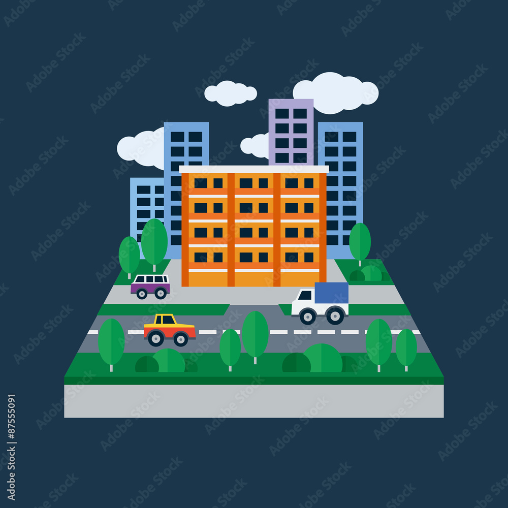 Urban landscape. Flat design vector Urban landscape. Flat design vector