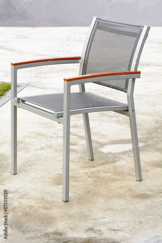 The image of modern chair its gray color.  