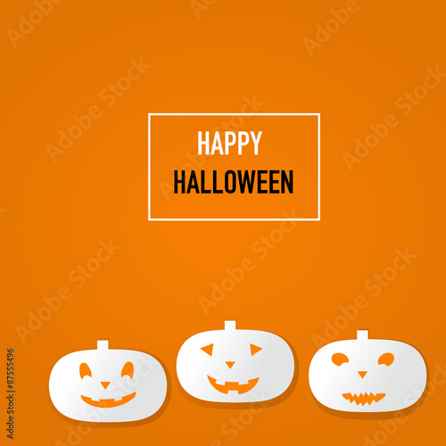 Happy Halloween background with scary pumpkins vector. illustrat