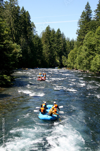 white water river rafting in a raft